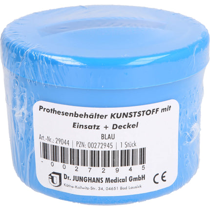 PROTHESENBEHÄLTER Kunststoff mit Deckel blau