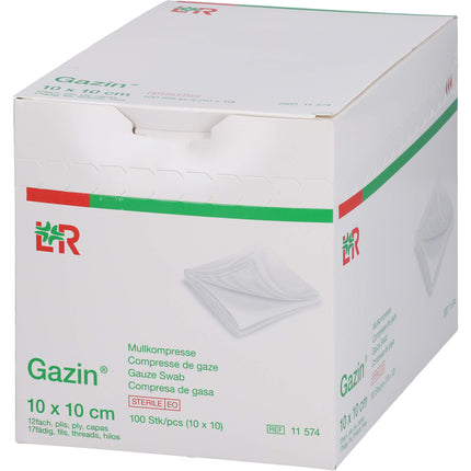 GAZIN Mullkomp.10x10 cm steril 12fach