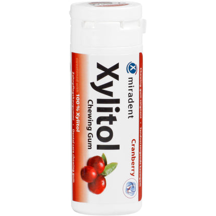 MIRADENT Xylitol Zahnpflegekaugummi Cranberry