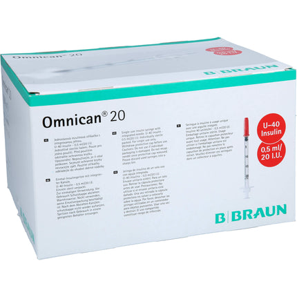 OMNICAN Insulinspr.0,5 ml U40 m.Kan.0,30x8 mm ein.