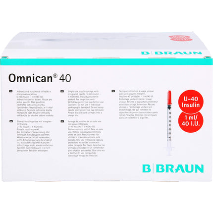 OMNICAN Insulinspr.1 ml U40 m.Kan.0,30x12 mm einz.