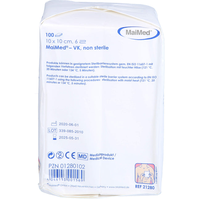 VLIESKOMPRESSEN unsteril 10x10 cm 6fach