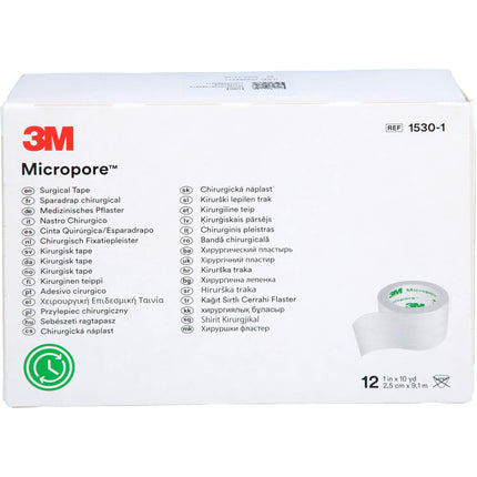 MICROPORE Vliespfl.2,5cmx9,1m weiß 1530-1