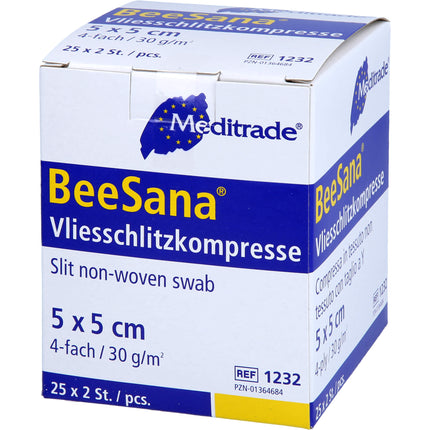 SCHLITZKOMPRESSEN Vlies 5x5 cm steril 4fach