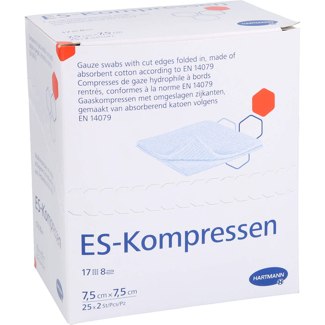 ES-KOMPRESSEN steril 7,5x7,5 cm 8fach