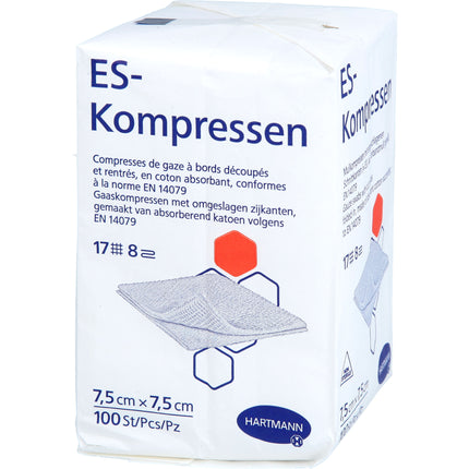 ES-KOMPRESSEN unsteril 7,5x7,5 cm 8fach