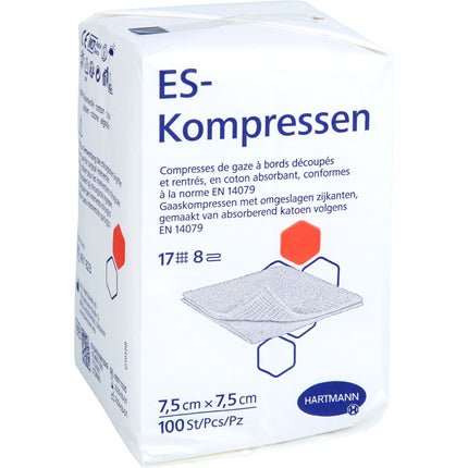ES-KOMPRESSEN unsteril 7,5x7,5 cm 8fach