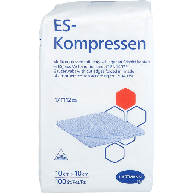 ES-KOMPRESSEN unsteril 10x10 cm 12fach