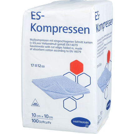 ES-KOMPRESSEN unsteril 10x10 cm 12fach