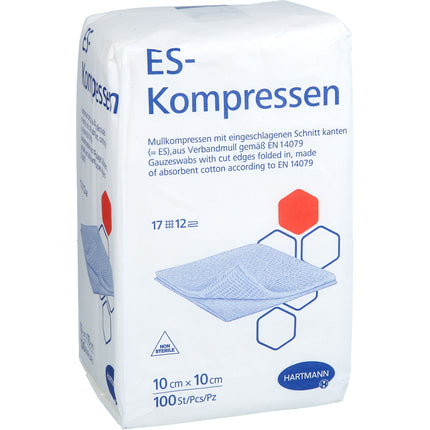 ES-KOMPRESSEN unsteril 10x10 cm 12fach