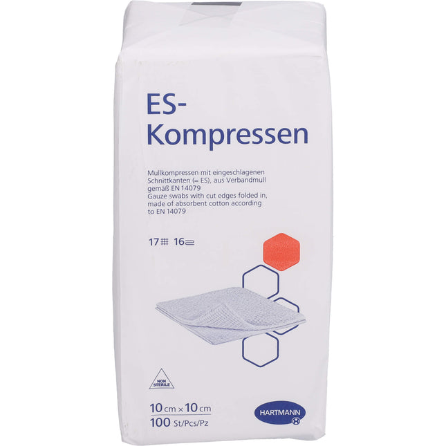 ES-KOMPRESSEN unsteril 10x10 cm 16fach