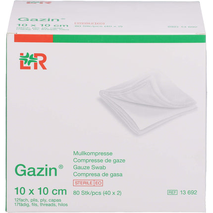 GAZIN Mullkomp.10x10 cm steril 12fach