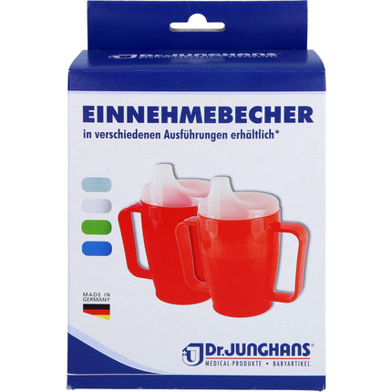 EINNEHMEBECHER m.2 Griffen+2 Deckel 4+12mm blau