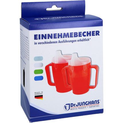 EINNEHMEBECHER m.2 Griffen+2 Deckel 4+12mm blau