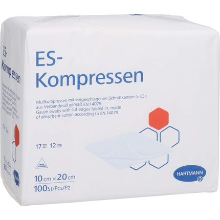 ES-KOMPRESSEN unsteril 10x20 cm 12fach