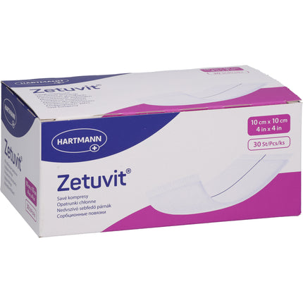 ZETUVIT Saugkompressen unsteril 10x10 cm