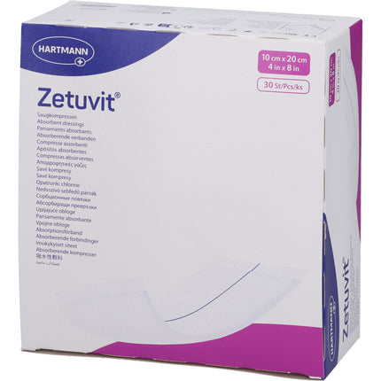 ZETUVIT Saugkompressen unsteril 10x20 cm