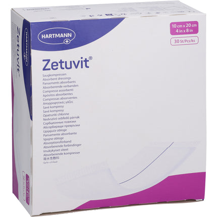 ZETUVIT Saugkompressen unsteril 10x20 cm