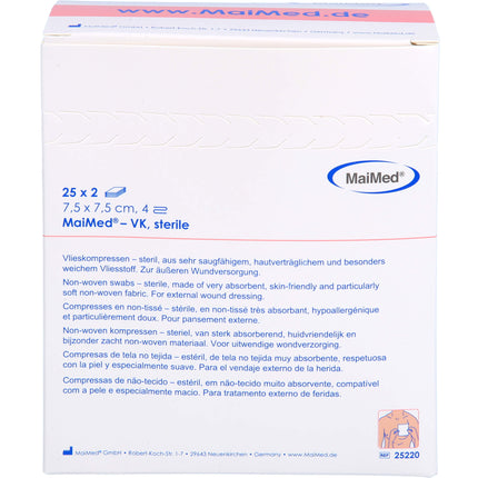 VLIESKOMPRESSEN steril 7,5x7,5 cm