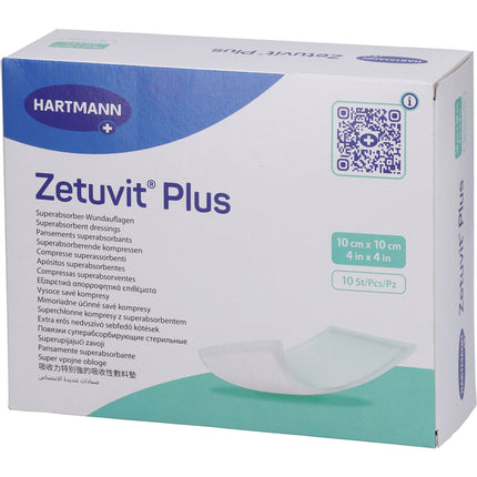 ZETUVIT Plus extrastarke Saugkompr.steril 10x10 cm