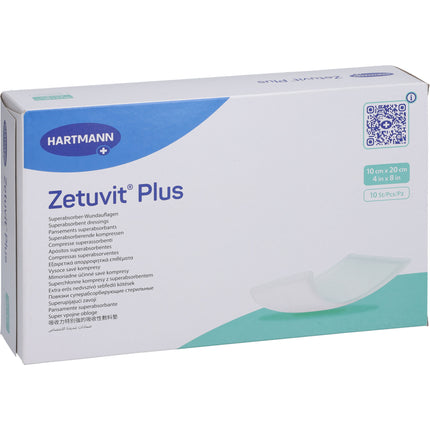 ZETUVIT Plus extrastarke Saugkompr.steril 10x20 cm