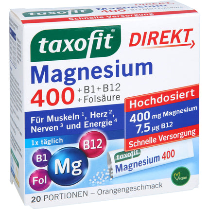 TAXOFIT Magnesium 400+B1+B6+B12+Folsäure 800 Gran.