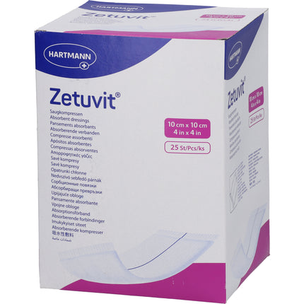 ZETUVIT Saugkompressen steril 10x10 cm