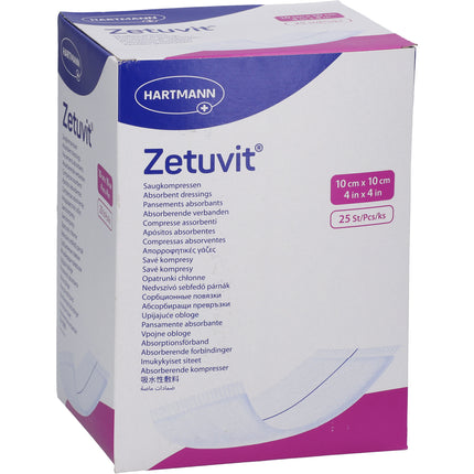 ZETUVIT Saugkompressen steril 10x10 cm