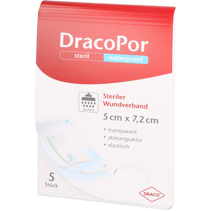 DRACOPOR waterproof Wundverband 5x7,2 cm steril