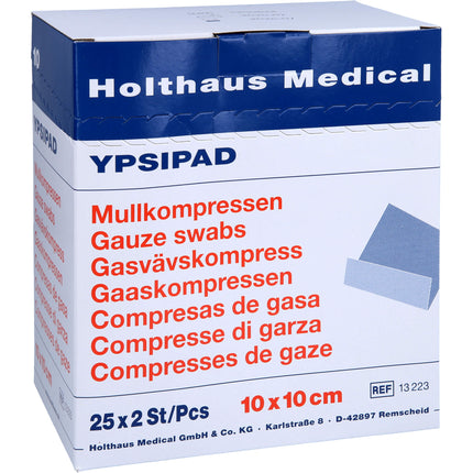 MULLKOMPRESSEN YPSIPAD 10x10 cm steril 8fach