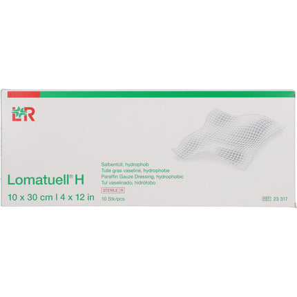 LOMATUELL H Salbentüll 10x30 cm steril