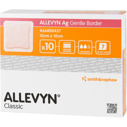 ALLEVYN Ag Gentle Border 10x10 cm Wundverband