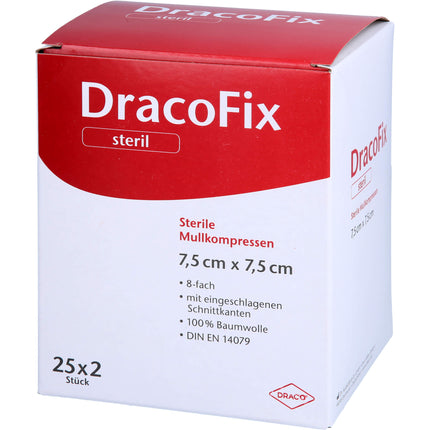DRACOFIX PEEL Kompressen 7,5x7,5 cm steril 8fach