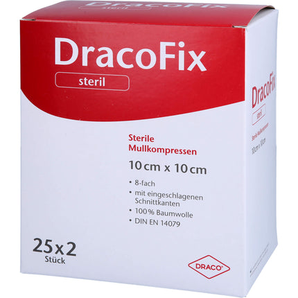 DRACOFIX PEEL Kompressen 10x10 cm steril 8fach