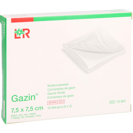 GAZIN Mullkomp.7,5x7,5 cm steril 8fach