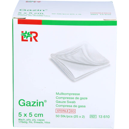 GAZIN Mullkomp.5x5 cm steril 8fach