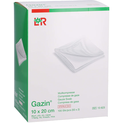 GAZIN Mullkomp.10x20 cm steril 8fach