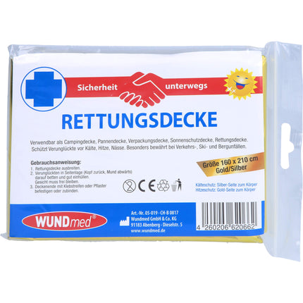 RETTUNGSDECKE 160x210 cm gold/silber