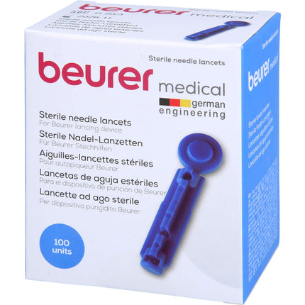 BEURER Nadellanzetten steril 28 G blau