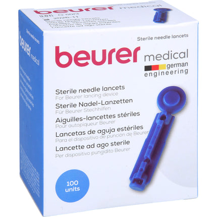 BEURER Nadellanzetten steril 28 G blau