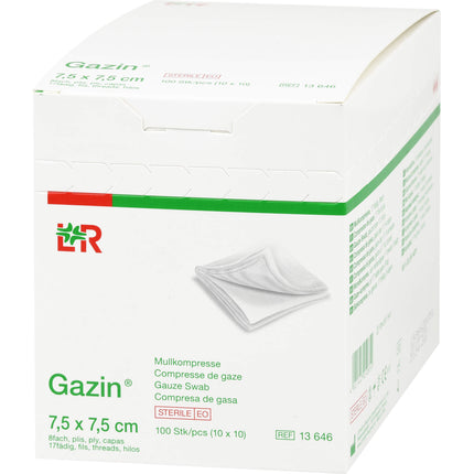 GAZIN Mullkomp.7,5x7,5 cm steril 8fach