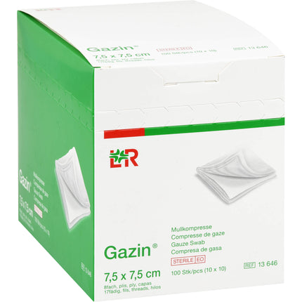 GAZIN Mullkomp.7,5x7,5 cm steril 8fach