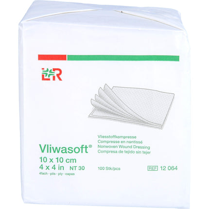 VLIWASOFT Vlieskompressen unsteril 10x10 cm 4l.