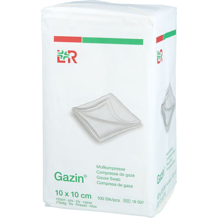 GAZIN Mullkomp.10x10 cm unsteril 12fach Op