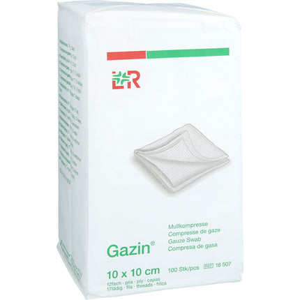 GAZIN Mullkomp.10x10 cm unsteril 12fach Op