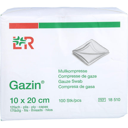 GAZIN Mullkomp.10x20 cm unsteril 12fach Op