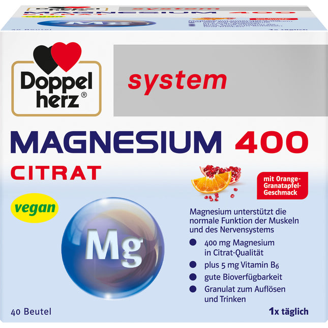 DOPPELHERZ Magnesium 400 Citrat system Granulat