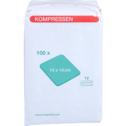 MULLKOMPRESSEN 10x10 cm unsteril 12fach grün