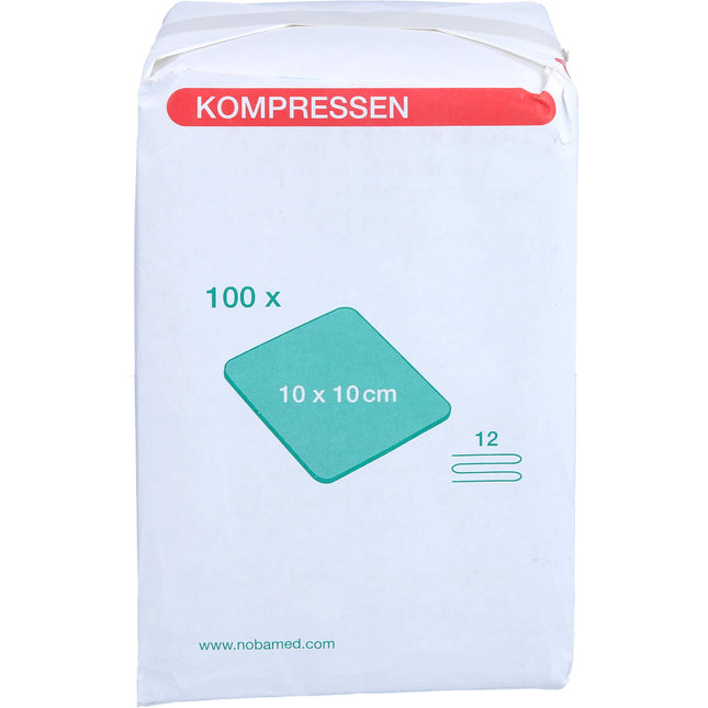 MULLKOMPRESSEN 10x10 cm unsteril 12fach grün
