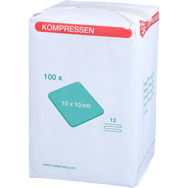 MULLKOMPRESSEN 10x10 cm unsteril 12fach grün